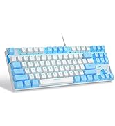 75% Mechanical Gaming Keyboard with Red Switch, MageGee LED Blue Backlit Keyboard, 87 Keys Compac...