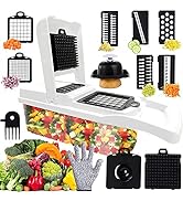 COMUSTER Vegetable Chopper-Spiralizer Vegetable Chopper-Onion Chopper with Container-Pro Food Cho...