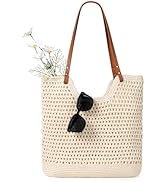 Sightor Crochet Beach Bag, Woven Tote Bag Summer Boho Bag Travel Casual Shoulder Bag for Summer V...
