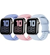 Silicone Strap Compatible with Kids Apple Watch Band 38mm 40mm 41mm 42mm 44mm 45mm 46mm, Soft Spo...