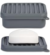 Superior Leak-Proof Silicone Travel Soap Case, Portable Soap Container with Draining Layer, Durab...