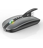 FMOUSE Bluetooth Mouse for Laptop,Slim & Silent Wireless Travel mice USB C Rechargeable 2400 DPI ...