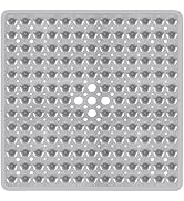 Naoloture Square Shower Bathtub Mat Non Slip for Inside Shower Clear Grey 21x21 Inch, Shower Stal...