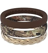 Groove Life Mossy Oak Camo Silicone Ring Breathable Rubber Wedding Rings for Men and Women, Uniqu...
