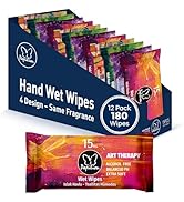 PAPILION Travel Wipes – 12 Pack (180 Wipes), Art Therapy Design | Gentle & Fun Hand Wipes for Kid...