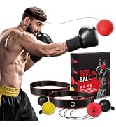 KTEBO Boxing Reflex Ball Headband Set - Includes 4 Different Balls and 2 Adjustable Headbands fo...