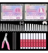480Pcs XXL Coffin Nails Tips, Extra Long Acrylic Nails, Natural & Clear Nail Tips for Acrylic Nai...