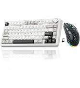 SOLAKAKA A75 and SM600,Wireless Keyboard and Mouse Combo for Gaming,Black