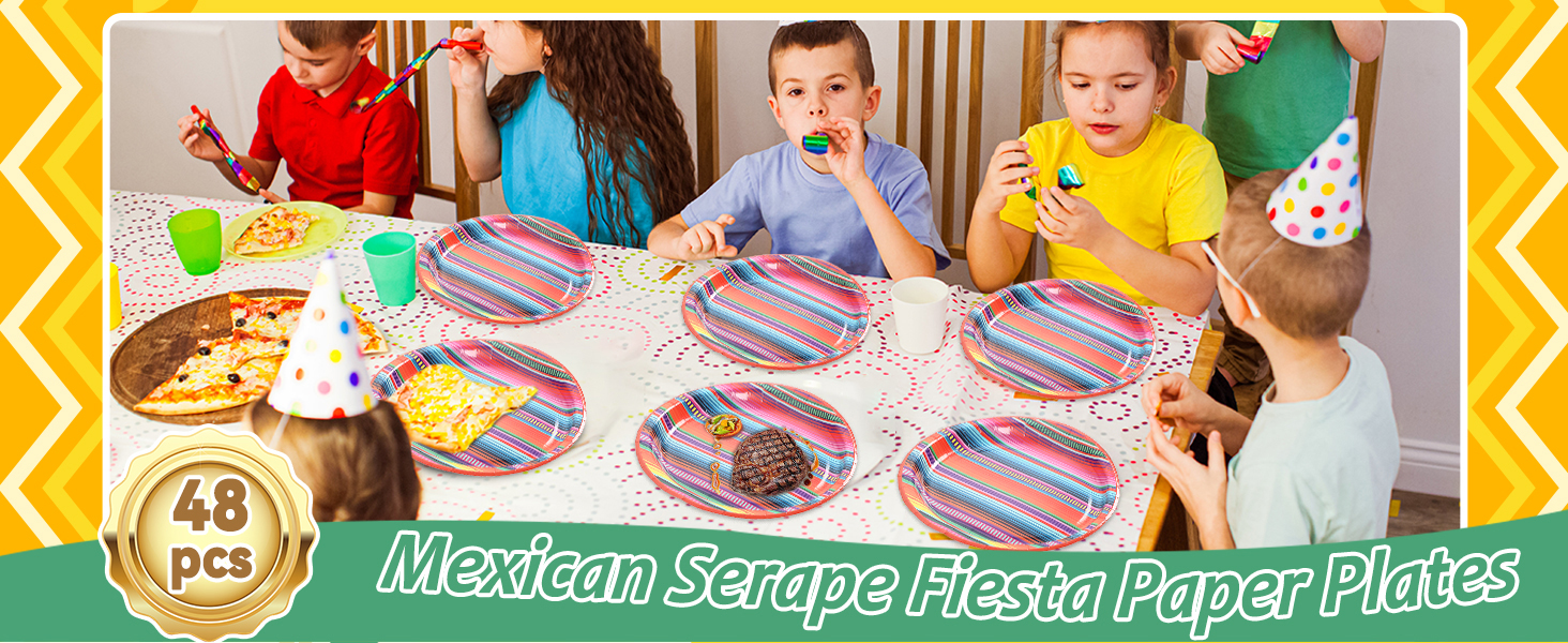 Mexican Serape Fiesta Paper Plates