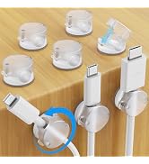 AGPTEK 8 Pack Magnetic Cable Clips, Upgraded 360° Rotatable Cord Holder Clips for Nightstand, Des...