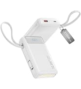 Nusyddy Portable Charger 27000mAh 22.5W w/Built-in Cable/LED Display White | 22.5W Fast Charging,...
