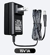 UL Listed 15V 1A 6ft Power Supply Adapter, 15W 1000mA 500mA AC/DC Switching Replacement Power Cor...