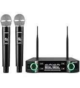 GOLDEN MARS Wireless Microphone System, Upgraded 2.4GHz Rechargeable Professional AI Automatic Ch...