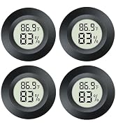 JEDEW 4 Pack Indoor Hygrometer Thermometer Digital Humidity Meter ?/ ? | Temperature, Humidity, M...