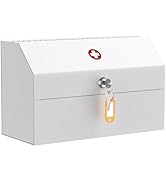 Uniclife Wall Mount Medicine Cabinet with Key Lock Locking First Aid Cabinet Lockable Medical Cab...