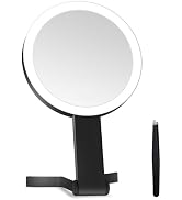 Lighted Makeup Mirror, 30X Magnifying Mirror with Light, Hanging and Handheld Mirror with Handle,...