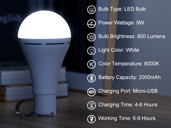 Rechargeable Light Bulb with Remote