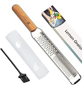 Lemon Zester, Lemon Zester Wooden Handle with 304 Stainless Steel Blade - Multi-Purpose Grater fo...