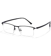 Cyxus Blue Light Glasses for Men Semi Rim Glasses Crystal Lens Rimless Glasses Computer Glasses U...