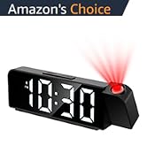 AMIR Projection Alarm Clock for Bedroom Ceiling, Projection Clock with 7.9" Large Display,4 Level...