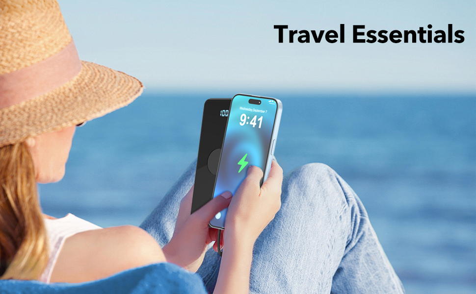 Travel Essentials-TXQX Portable Charger Power Bank with Built-in-Cables