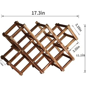 Freestanding Stackable Wine Rack Organizer for Countertop and Cabinets with Foldable Design