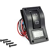 Rocker Switch Toggle, Qiilu 12V DC Marine Boat Voltmeter LED Dual Battery Test Panel Rocker Switc...