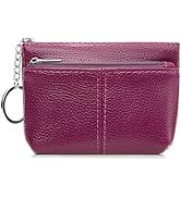 SENDEFN Women's Leather Coin Purse Small Pouch Change Wallet with Keychain