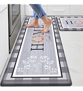 SofterCharm Kitchen Rugs, 2 PCS Kitchen Mats for Floor, Cushioned Non-Slip Anti Fatigue Mats for ...