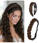 MaopaoBeauty Braided Headband with Teeth and Elastic Stretch Braids Hairband | 2-Piece Braided He...