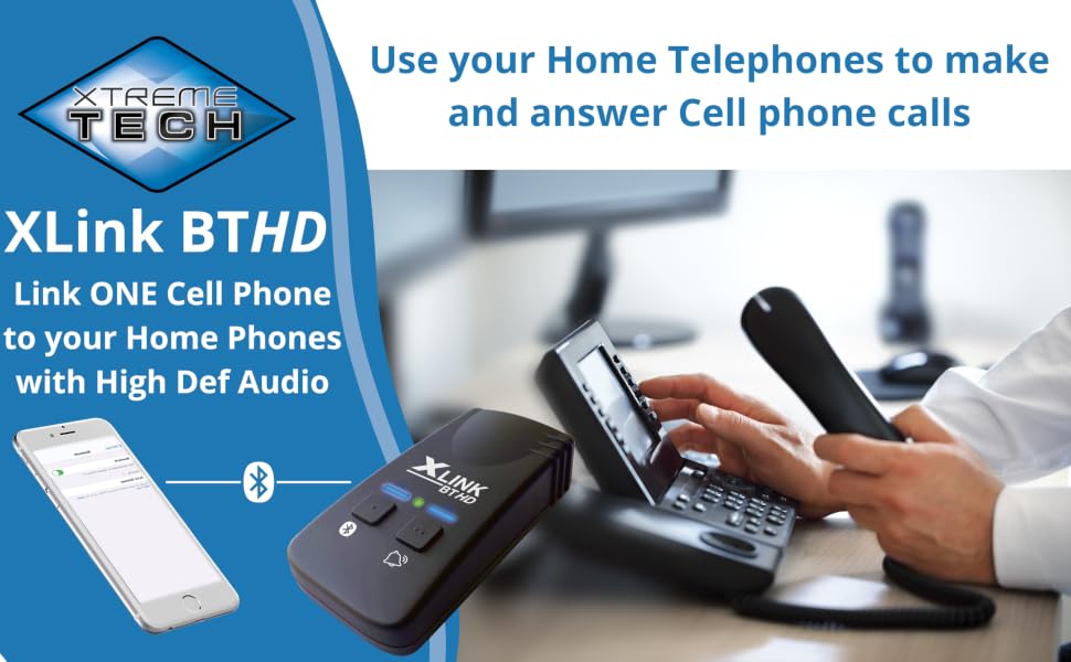XLink BT HD - Link ONE Cell Phone to your Home Phones with High Def Audio