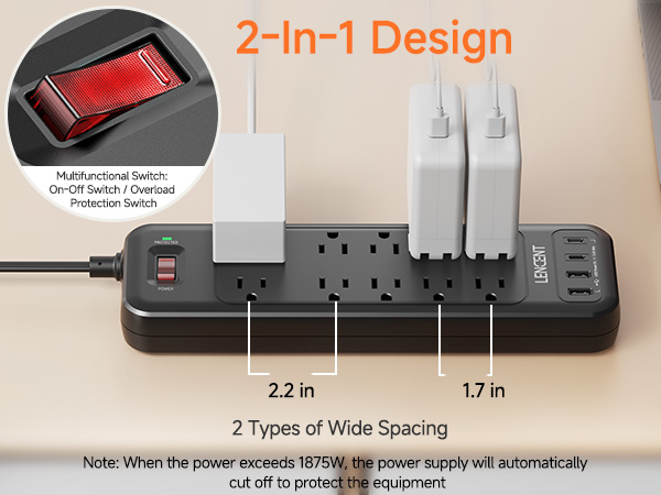 2 prong outlet extender