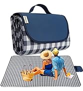 PUPOPIK Picnic Beach Blanket, Picnic Mat 80x57in Waterproof Foldable, Family Mat, Portable Large ...
