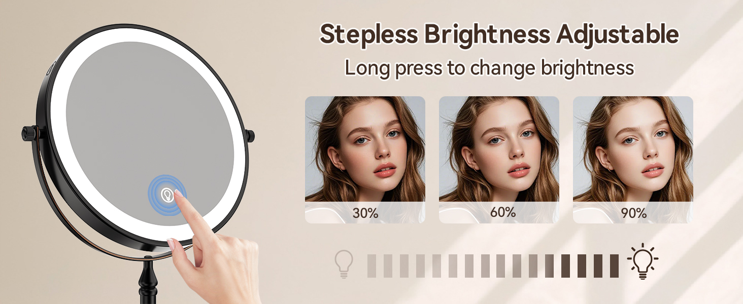 led makeup mirror with lights adjust brightness
