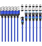 Losuesme Magnetic Charging Cable (6-Pack,1.6+3.3+3.3+6.6+6.6+10ft) 540° Rotation Magnet Phone Cha...