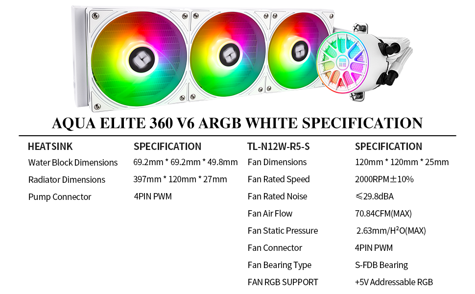 AE360 V6 ARGB WHITE-D1