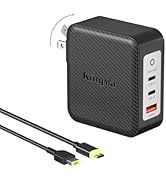 King Ma 140W GaN Laptop Charger, PD 3.1 Fast Wall Charger with Foldable Plug & USB-C Cable, 3-Por...