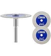 SHDIATOOL Diamond Glass Cutting Disc, 3pcs 50mm(2") Mini Diamond Saw Blades with 1pc 6mm Shank fo...