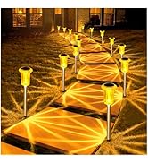 DenicMic Solar Lights Outdoor 10 Pack Waterproof Outside Fall Lights for Yard Pathway Garden Driv...