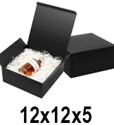 12x12x5 black gift box new
