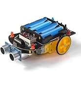 DIY Smart Car Soldering Practice Kit, Small Car Robot DIY Soldering Kits, Ultrasonic Distance Mea...