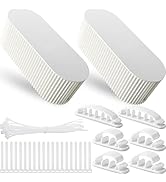 Marsui 2 Pcs White Cable Management Box Cord Hider Organizer with 46 Pcs Cable Management Kit Wir...