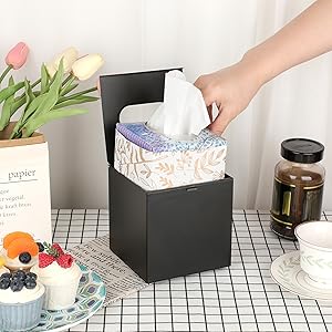decorative tissue box cover with flip top lid