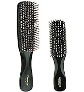 Giorgio GIO1-2BLK Black Set of 2 Gentle Touch Detangler Hair Brush for Men Women and Kids. Soft B...
