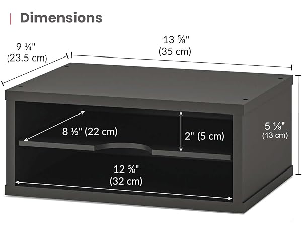 Paper Desk Organizer dimensions 9.25"D x 13.6"W x 5.2"H with available colors black white gray