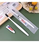 Xuezoioy Disposable Toothbrushes with Toothpaste Pack of 30,White Individually Wrapped Disposable...