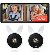 Babyvue 2026 Upgraded Dual Car Camera Baby Monitor for 2 Kids, 7.2" HD 1080P Split Screen Backsea...