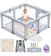 OCATO Baby Playpen with Mat: Foldable Playpen for Babies and Toddlers Play Pen Portable Playpens ...