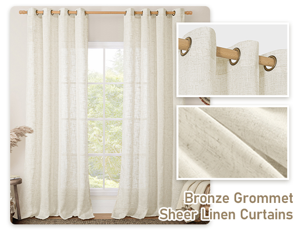 same material bronze grommet linen curtains