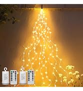 VOOKRY 2 Pack Battery Operated Fairy Lights with Timer, Waterproof Waterfall Flash Lights 8 Modes...